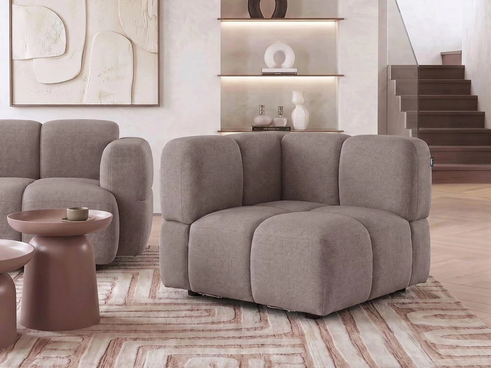 Sofa Beliani MAKSABERG kampinis modulis, smėlio pilka