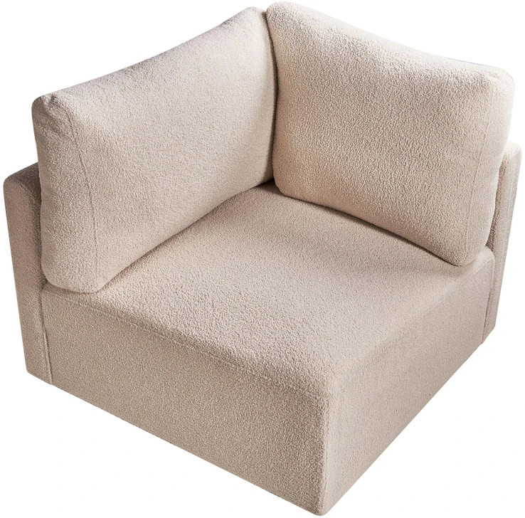 Sofa Beliani MESNALI Boucle smėlio spalvos kampinis modulis