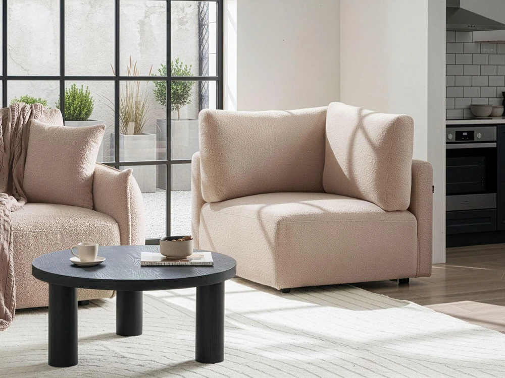 Sofa Beliani MESNALI Boucle smėlio spalvos kampinis modulis