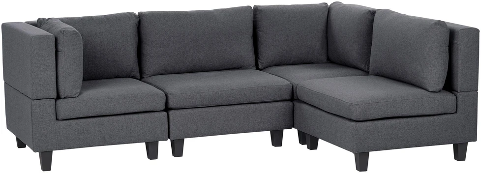 Sofa Beliani Modulinis 4 vietų kampas UNSTAD kairinis tamsiai pilkas