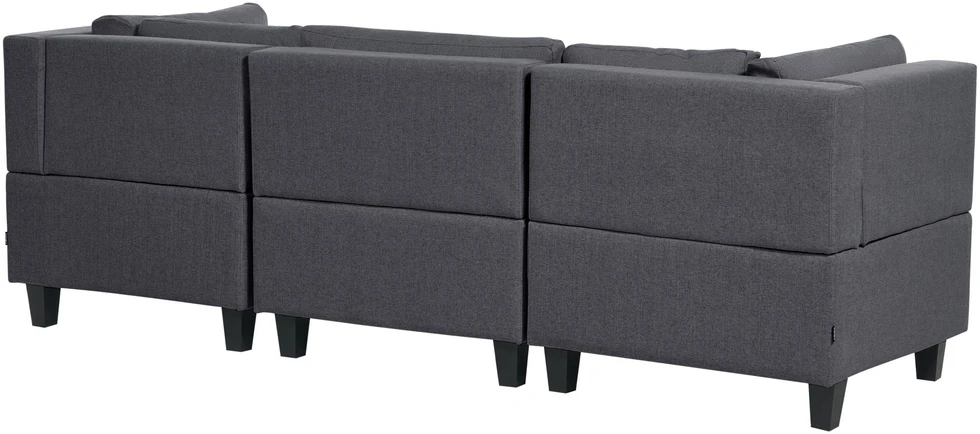 Sofa Beliani Modulinis 4 vietų kampas UNSTAD kairinis tamsiai pilkas