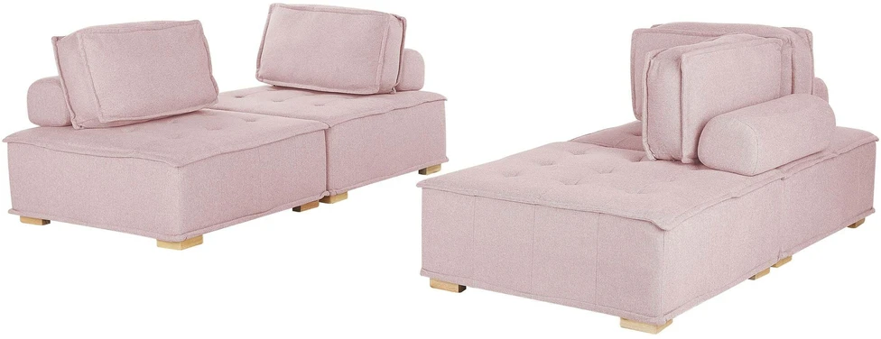 Sofa Beliani Modulinis 4 vietų poilsio komplektas TIBRO rožinės spalvos