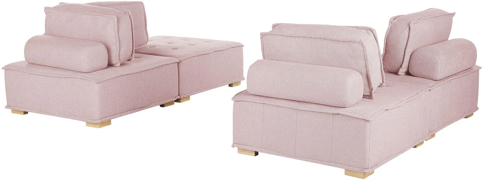 Sofa Beliani Modulinis 4 vietų poilsio komplektas TIBRO rožinės spalvos