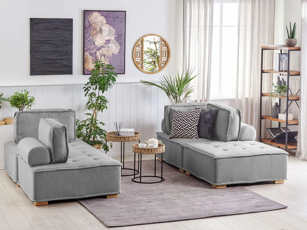 Sofa Beliani Modulinis poilsio komplektas 4 asmenims TIBRO pilkas