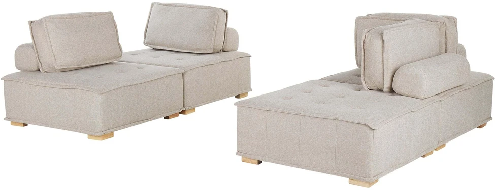 Sofa Beliani Moduulinis baldų komplektas 4 asmenims TIBRO šviesiai smėlio spalvos