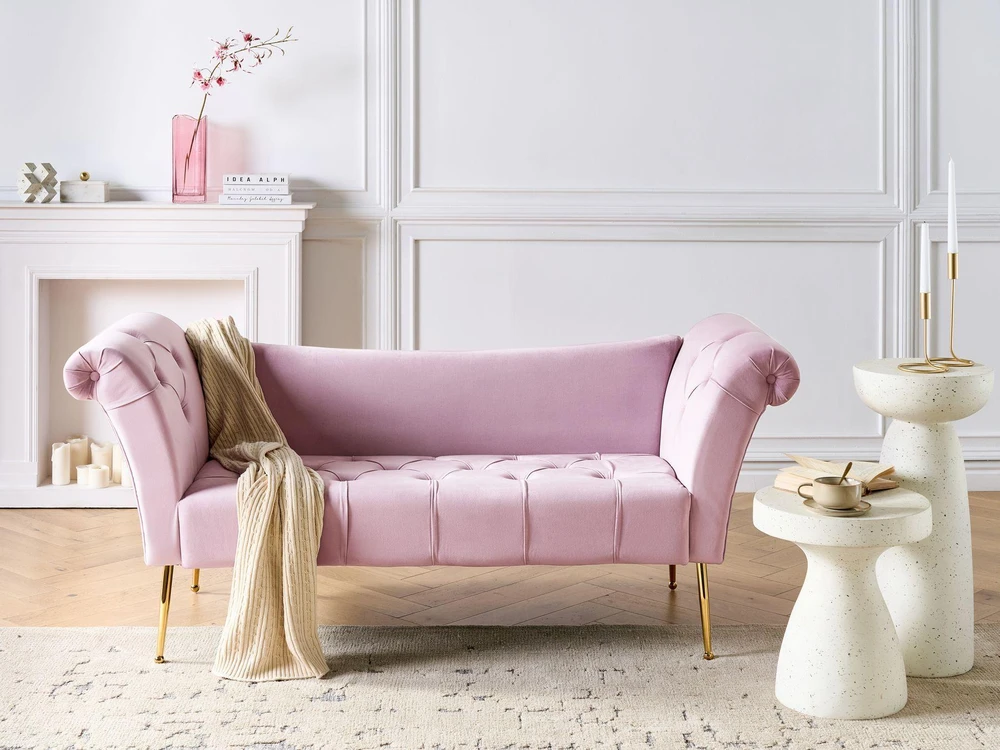 Sofa Beliani NANTILLY gultas iš veliūro, šviesiai violetinės spalvos