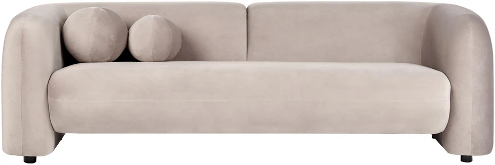 Sofa Beliani Poilsio baldų komplektas 4 asmenims LEIREN, veliūras, smėlio spalvos