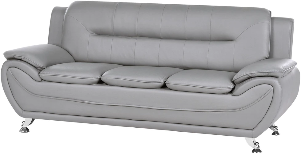 Sofa Beliani Poilsio baldų komplektas 6 asmenims LEIRA, ekologiška oda, pilkas
