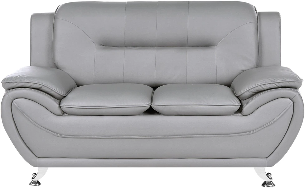 Sofa Beliani Poilsio baldų komplektas 6 asmenims LEIRA, ekologiška oda, pilkas
