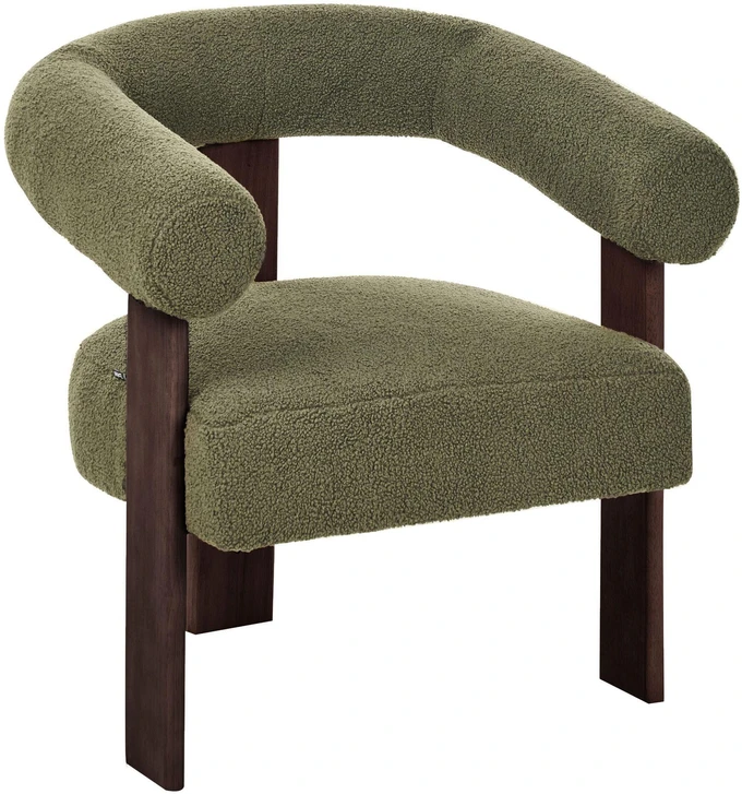 Sofa Beliani Poilsio baldų komplektas ILBRO Boucle žalias/tamsiai rudas