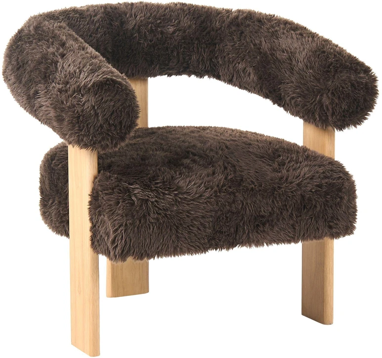 Sofa Beliani Poilsio baldų komplektas ILBRO dirbtinis kailis tamsiai rudas / šviesiai rudas