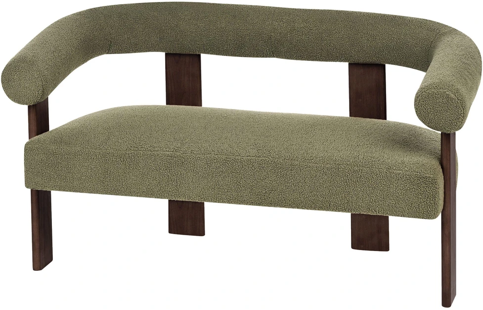 Sofa Beliani Poilsio baldų komplektas ILBRO Boucle žalias/tamsiai rudas