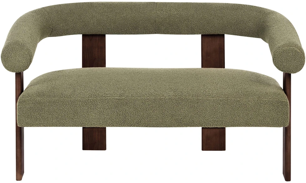 Sofa Beliani Poilsio baldų komplektas ILBRO Boucle žalias/tamsiai rudas