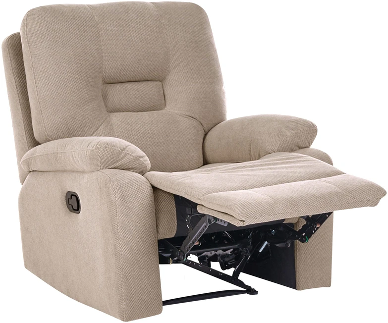 Sofa Beliani Poilsio baldų komplektas su mechanine relaksacijos funkcija 3 asmenims BERGEN smėlio-pilkas