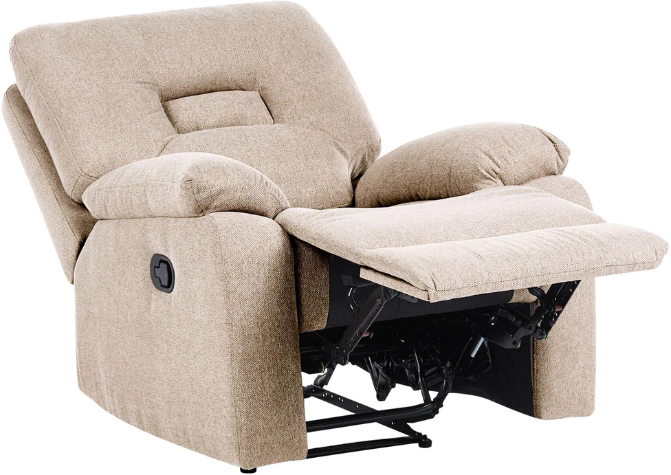 Sofa Beliani Poilsio baldų komplektas su mechanine relaksacijos funkcija 6 asmenims BERGEN smėlio spalvos