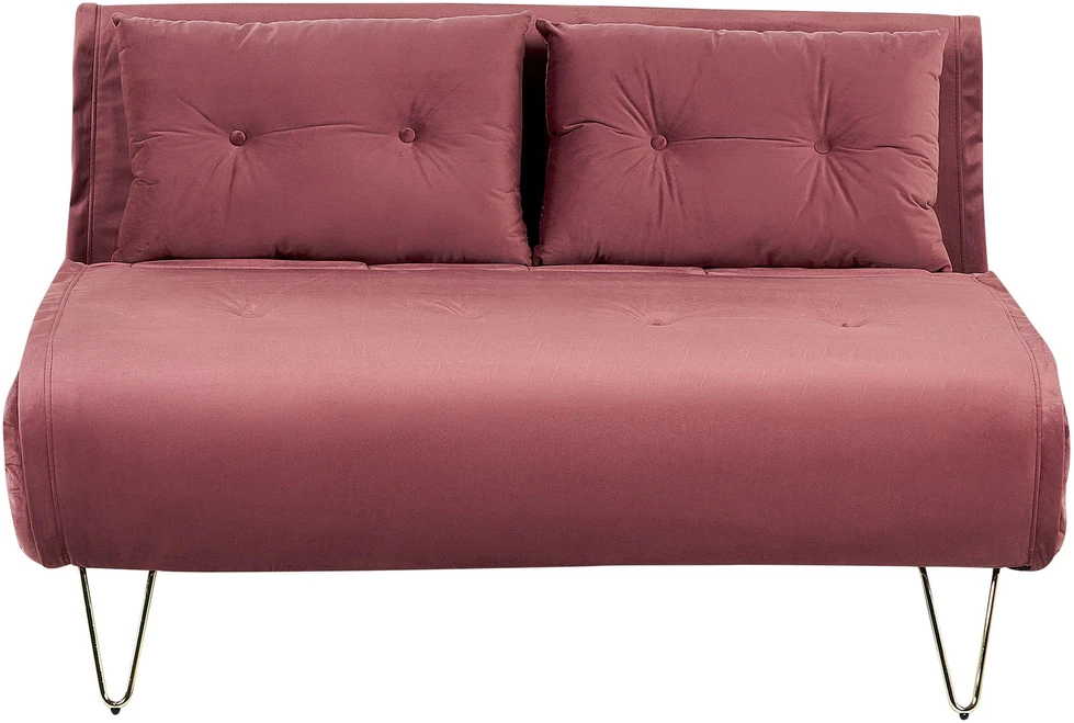 Sofa Beliani Poilsio komplektas 3 asmenims VESTFOLD, veliūras, rožinė