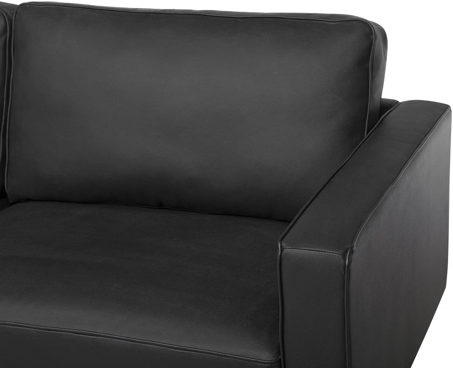 Sofa Beliani Poilsio komplektas 4 asmenims SAVALEN, natūrali oda, juodas