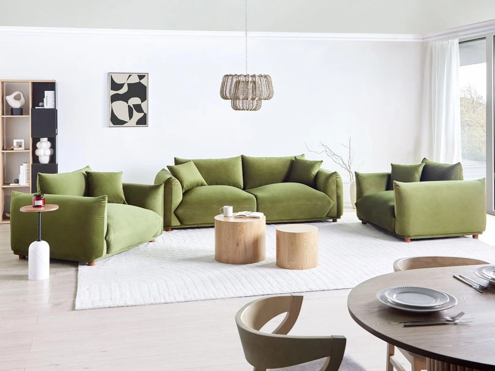 Sofa Beliani Poilsio komplektas 5 asmenims „LUVOS“, veliūrinis, žalias