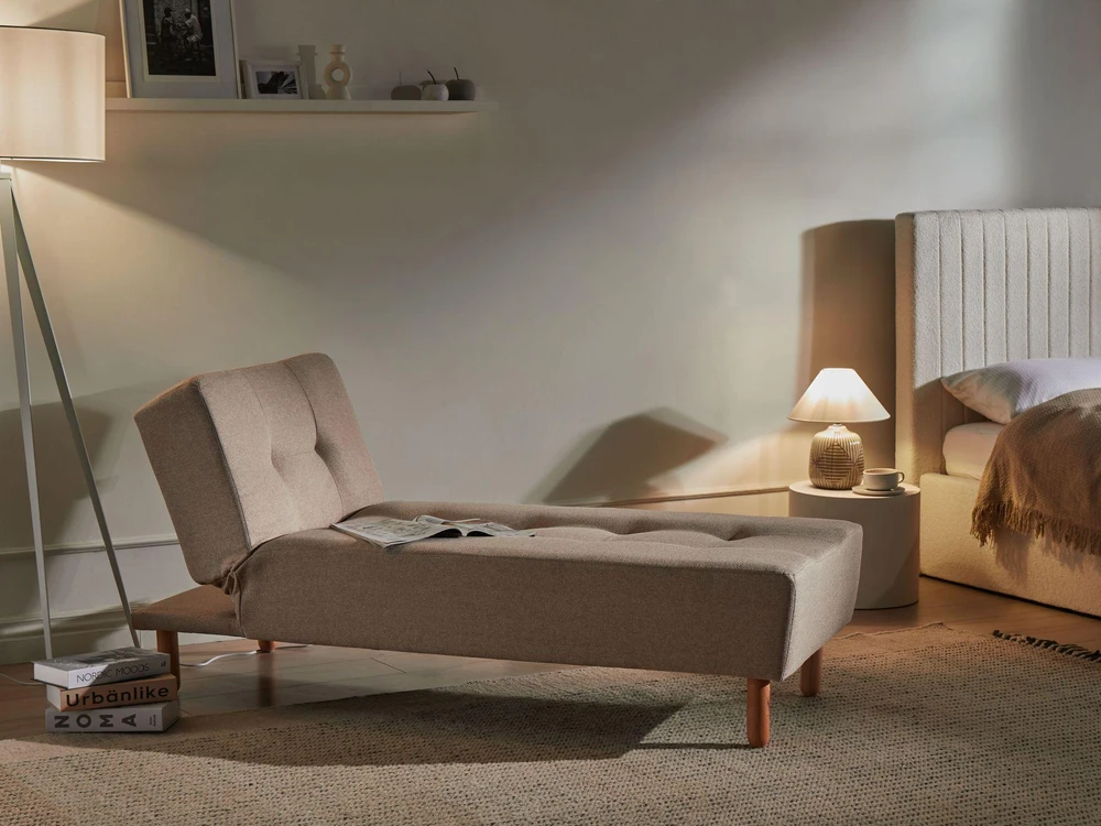 Sofa Beliani Šezlongas ALSTEN, smėlio spalvos