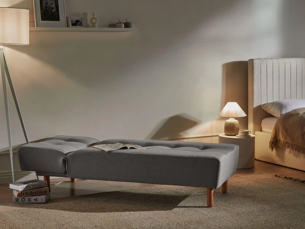 Sofa Beliani Šezlongas ALSTEN tamsiai pilkas