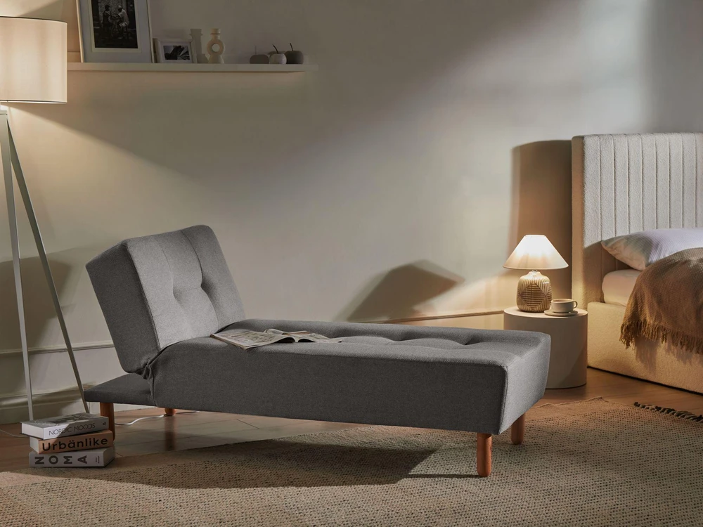Sofa Beliani Šezlongas ALSTEN tamsiai pilkas