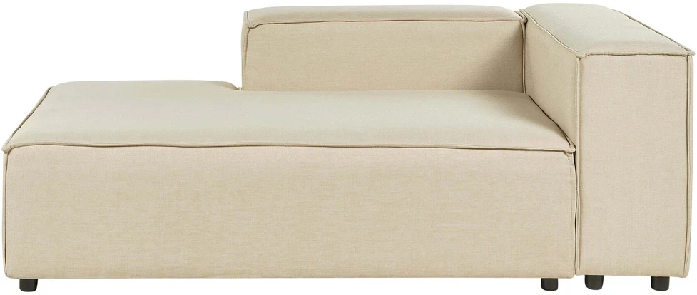 Sofa Beliani Šezlongas APRICA sintetinis linas smėlio spalvos