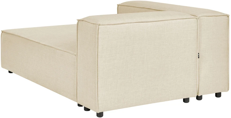 Sofa Beliani Šezlongas APRICA sintetinis linas smėlio spalvos