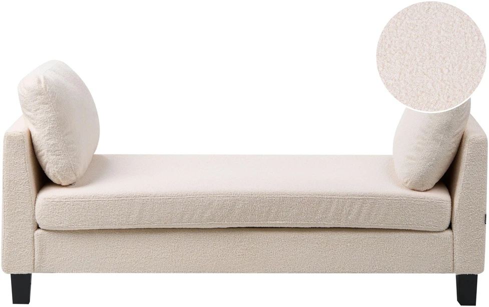 Sofa Beliani Šezlongas ARCHIANE kreminės baltos spalvos