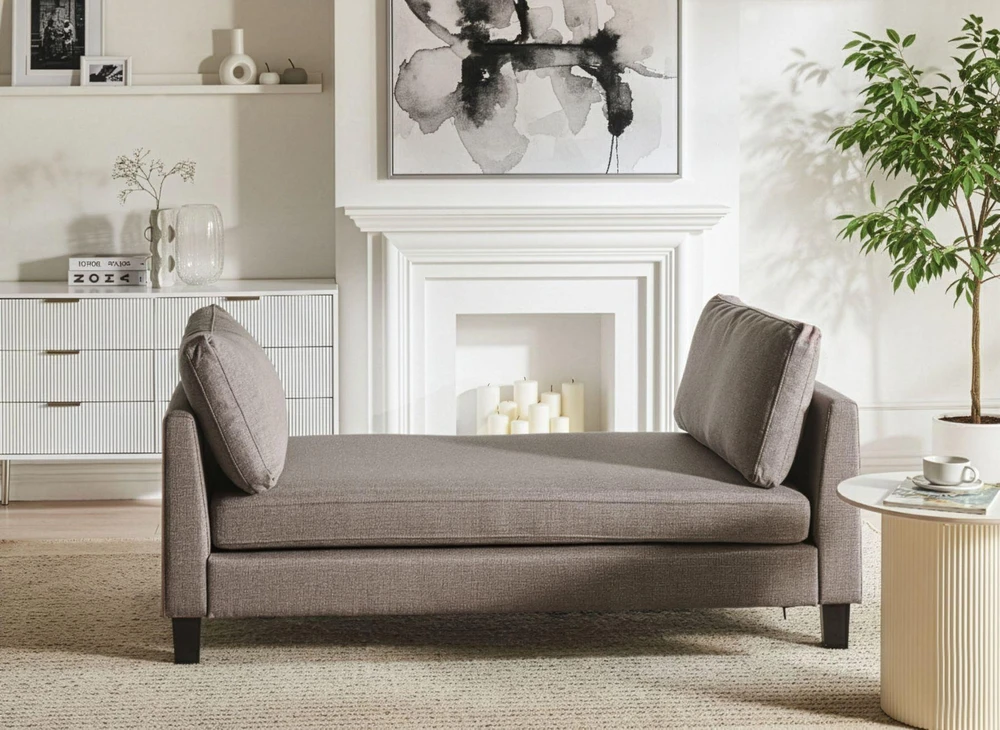 Sofa Beliani Šezlongas ARCHIANE smėlio pilkos spalvos