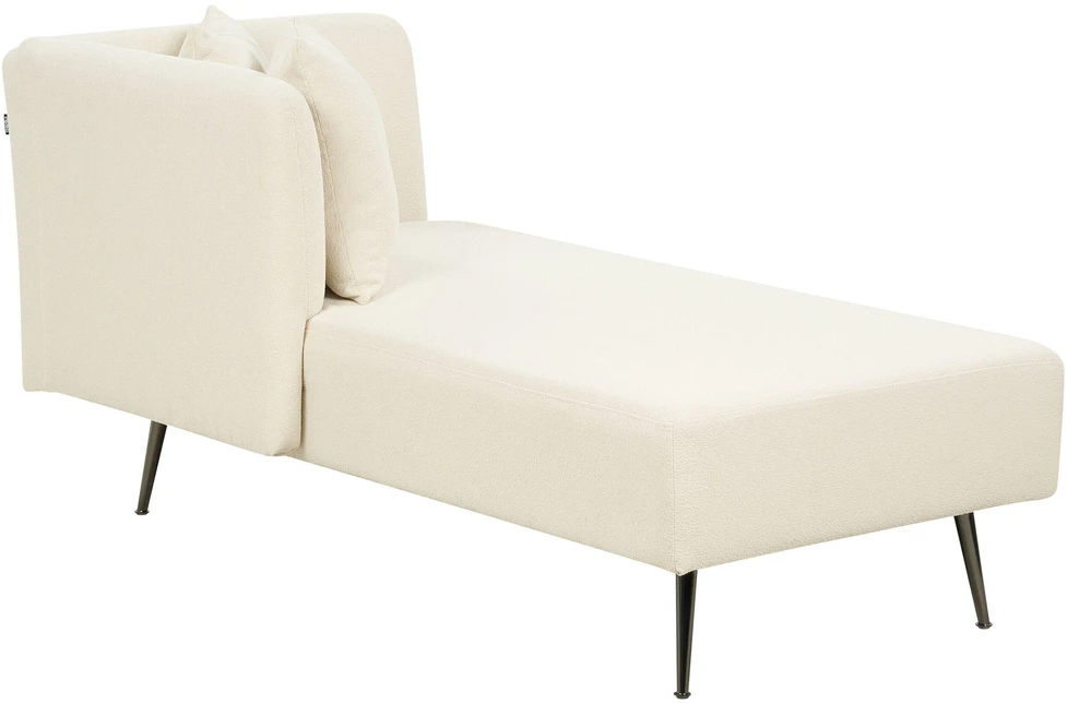 Sofa Beliani Šezlongas dešininis RIOM Boucle natūralios baltos spalvos