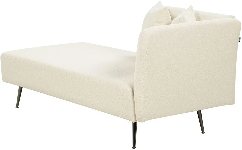 Sofa Beliani Šezlongas dešininis RIOM Boucle natūralios baltos spalvos
