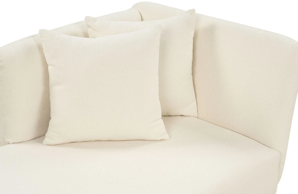 Sofa Beliani Šezlongas dešininis RIOM Boucle natūralios baltos spalvos