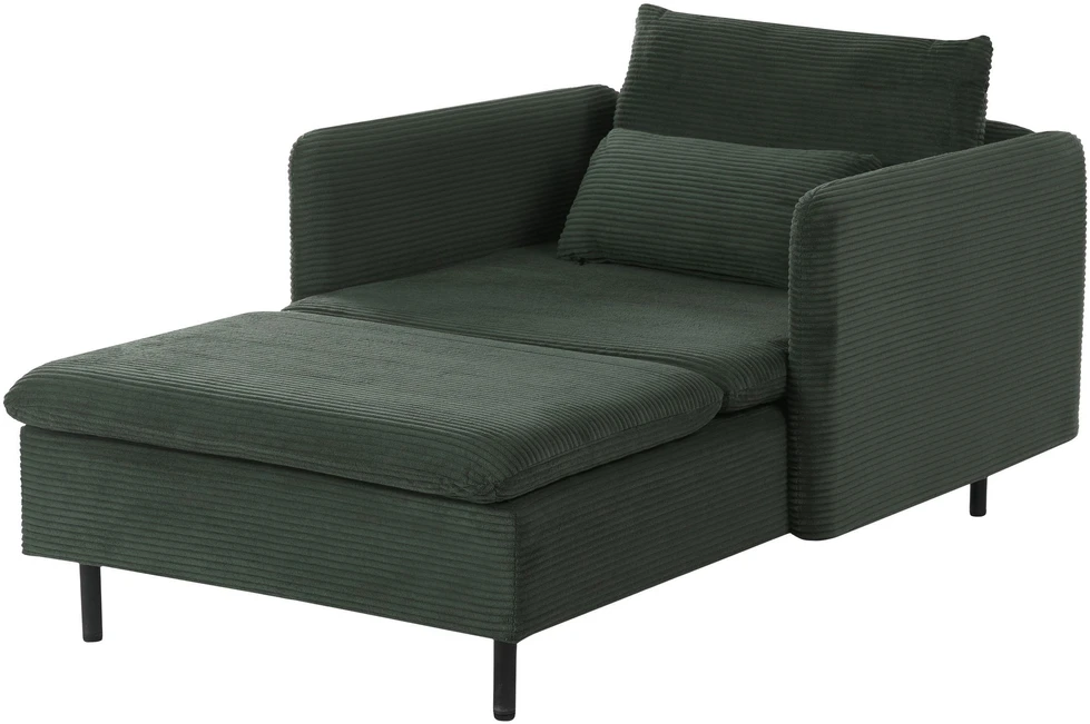 Sofa Beliani Šezlongas EGERIS aukštos kokybės velvetas, tamsiai žalias