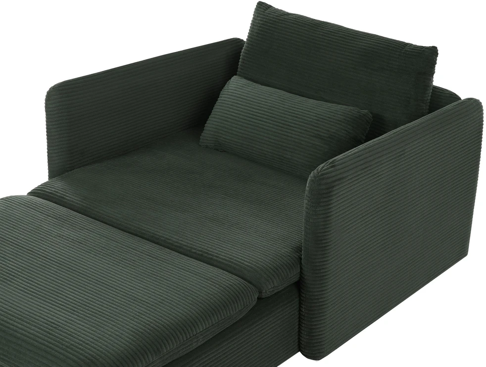 Sofa Beliani Šezlongas EGERIS aukštos kokybės velvetas, tamsiai žalias