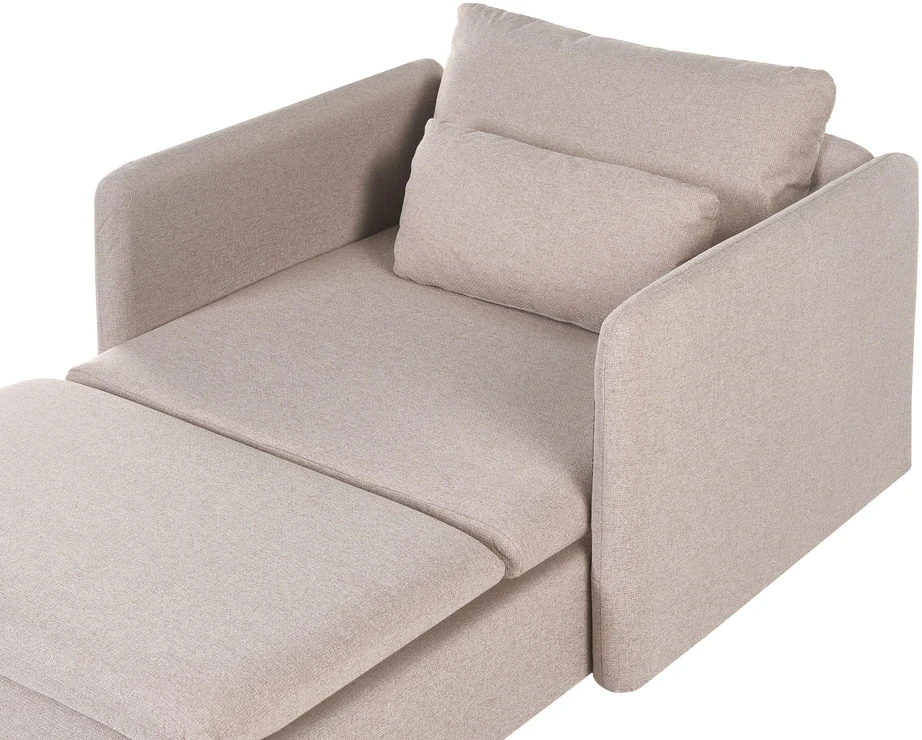 Sofa Beliani Šezlongas EGERIS, smėlio spalvos