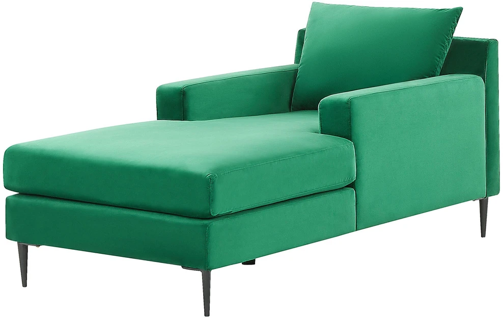 Sofa Beliani Šezlongas GUERET veliūrinis žalias