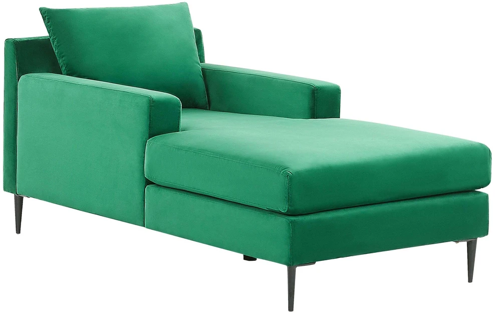Sofa Beliani Šezlongas GUERET veliūrinis žalias