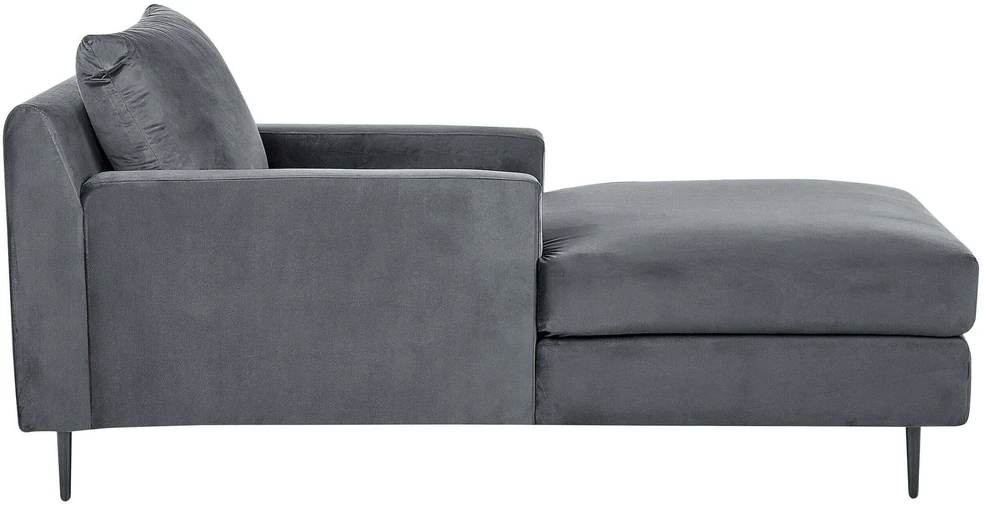 Sofa Beliani Šezlongas GUERET veliūrinis pilkas