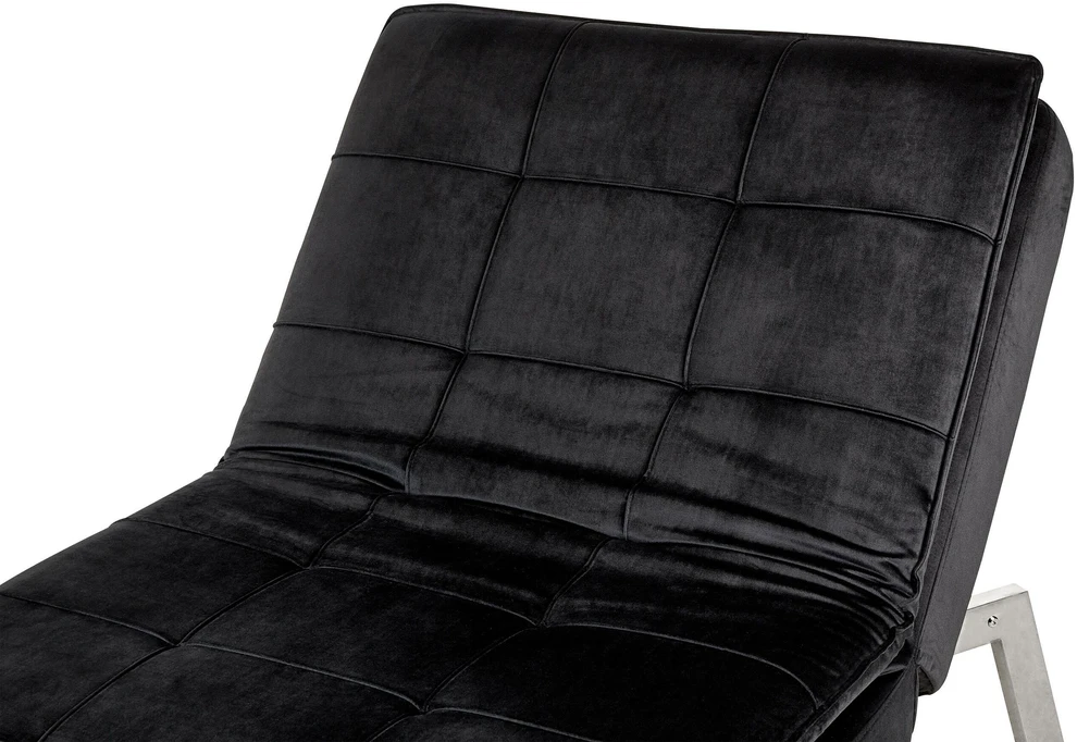 Sofa Beliani Šezlongas LOIRET juodas veliūrinis