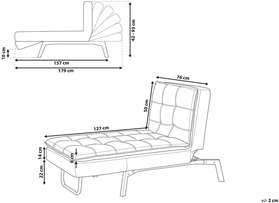 Sofa Beliani Šezlongas LOIRET juodas veliūrinis