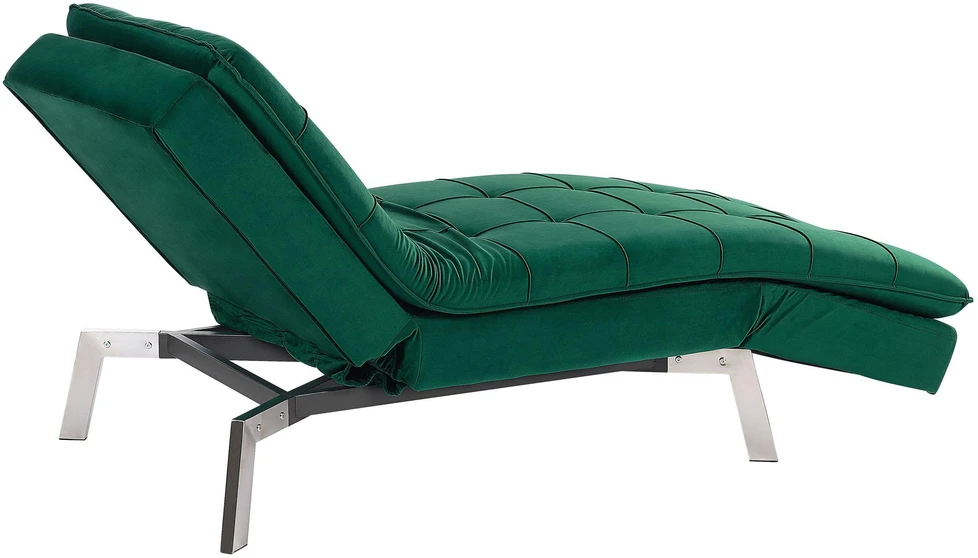 Sofa Beliani Šezlongas LOIRET smaragdinio aksomo