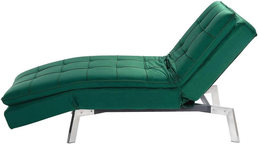Sofa Beliani Šezlongas LOIRET smaragdinio aksomo