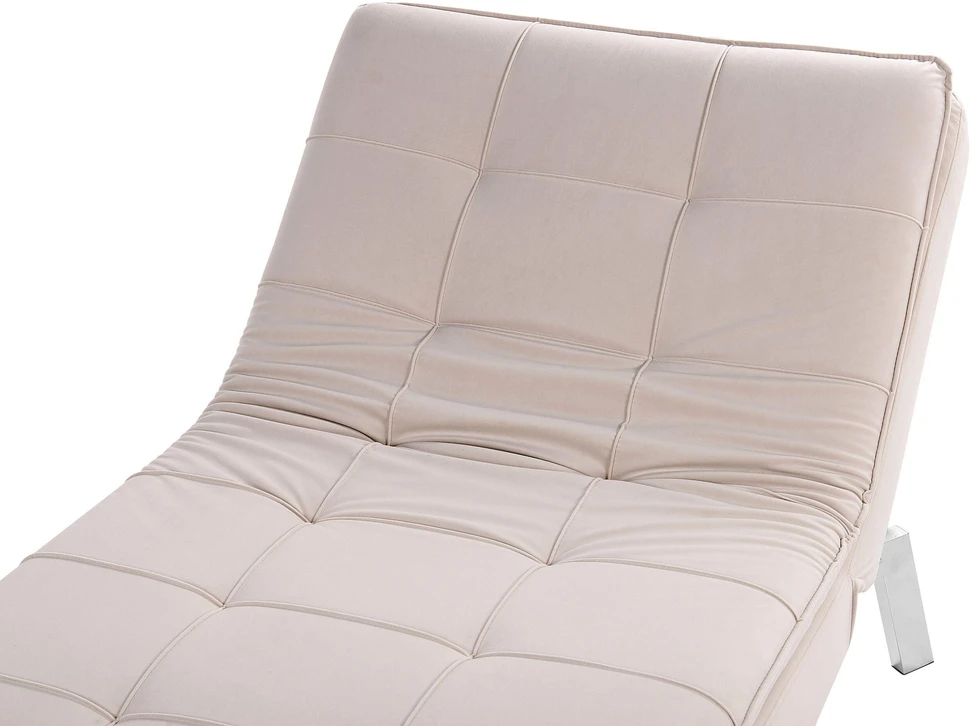 Sofa Beliani Šezlongas LOIRET smėlio spalvos veliūras
