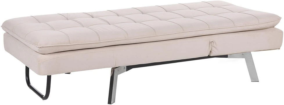 Sofa Beliani Šezlongas LOIRET smėlio spalvos veliūras