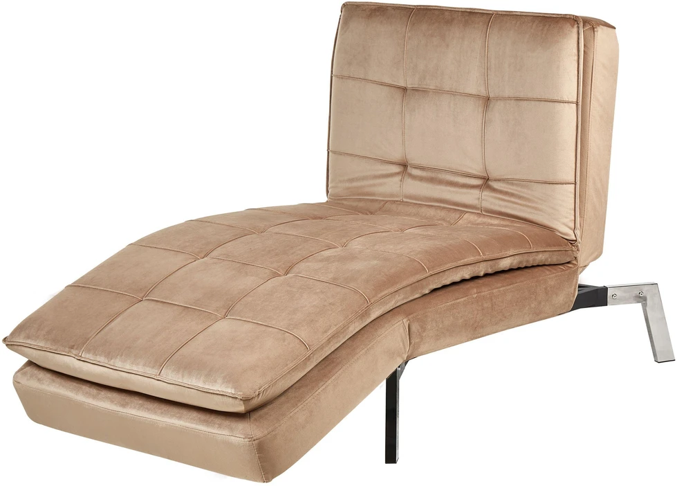 Sofa Beliani Šezlongas LOIRET veliūras, šviesiai rudas