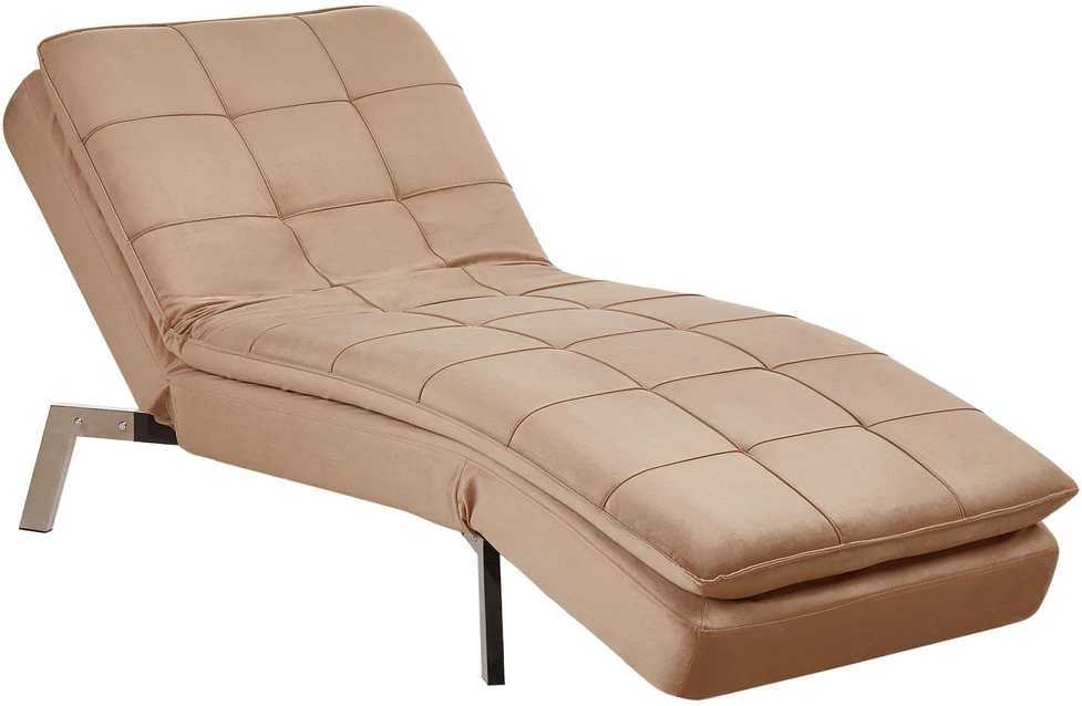 Sofa Beliani Šezlongas LOIRET veliūras, šviesiai rudas