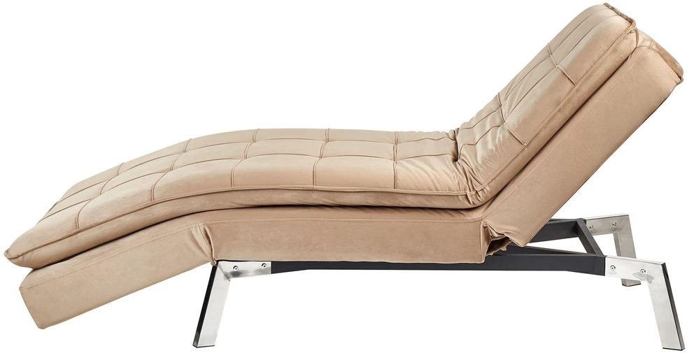 Sofa Beliani Šezlongas LOIRET veliūras, šviesiai rudas