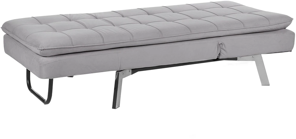 Sofa Beliani Šezlongas LOIRET veliūras šviesiai pilkas