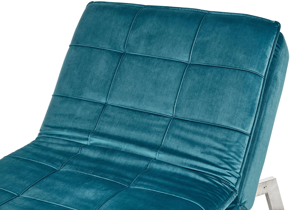 Sofa Beliani Šezlongas LOIRET, veliūrinis, lazurito spalvos