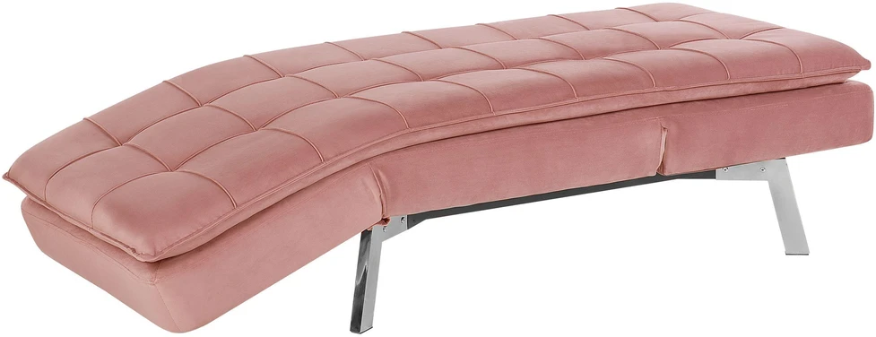 Sofa Beliani Šezlongas LOIRET veliūrinis rožinis